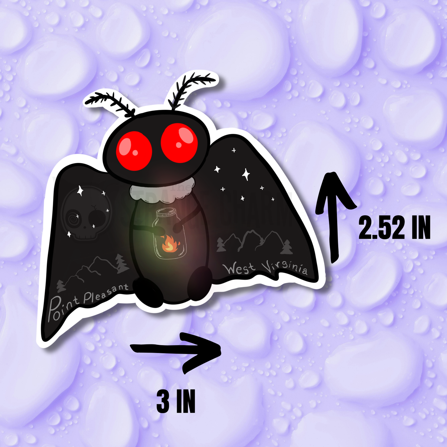 STRANGE CHARM - Mothman with Lantern Sticker