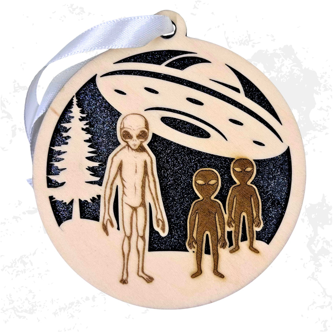 STRANGE CHARM - Alien Wooden Ornament