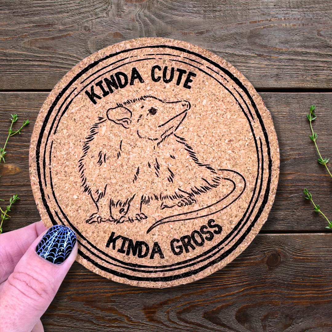 STRANGE CHARM - Possum "Kinda Cute, Kinda Gross" Coaster