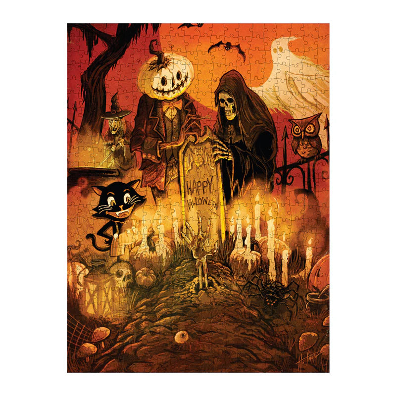 Halloween at the Cemetery 500 Piece Jigsaw Puzzle