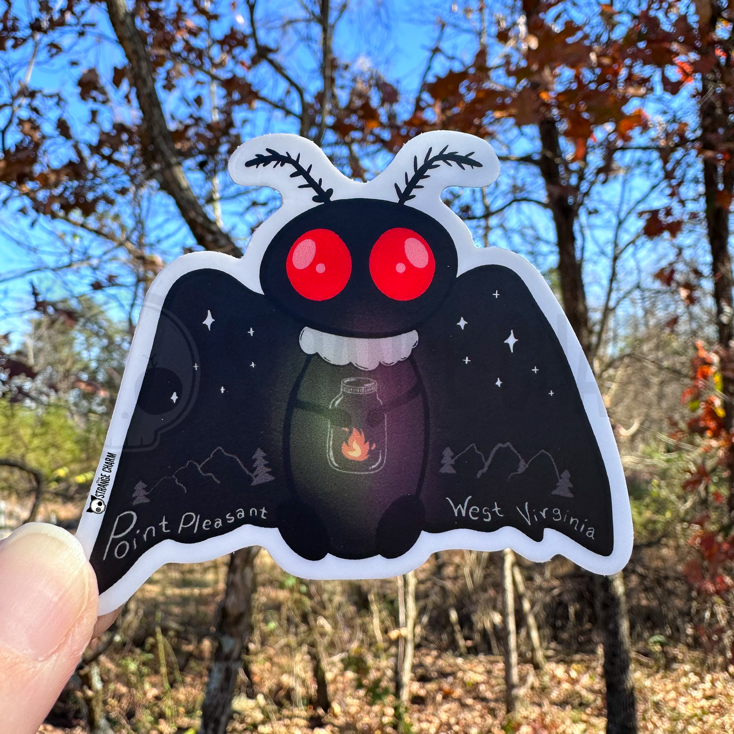 STRANGE CHARM - Mothman with Lantern Sticker
