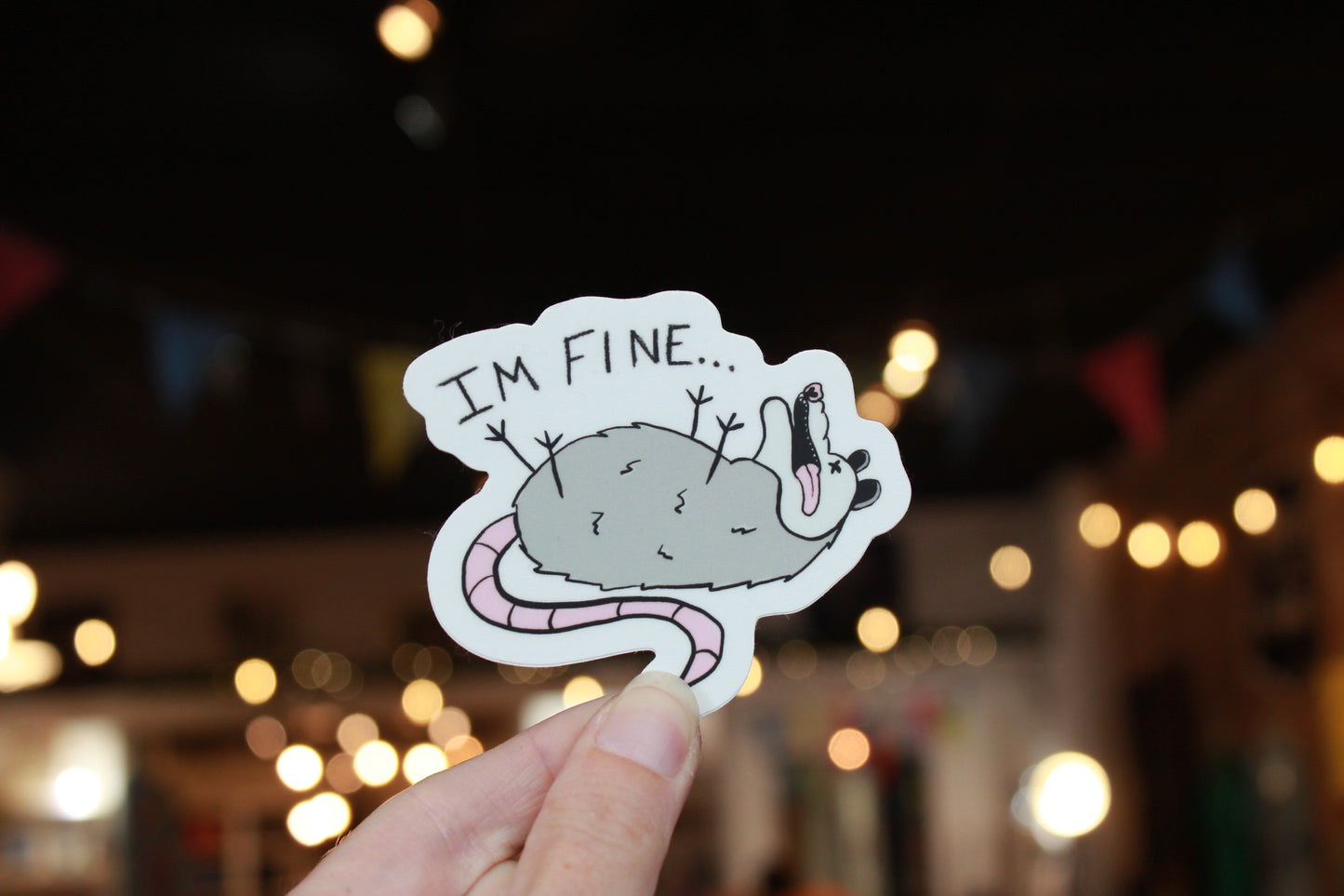 STRANGE CHARM - Possum "I'm Fine" Sticker