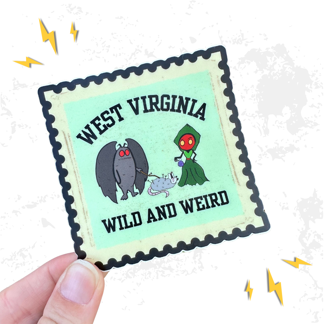 STRANGE CHARM - Wild and Weird WV Stamp Magnet