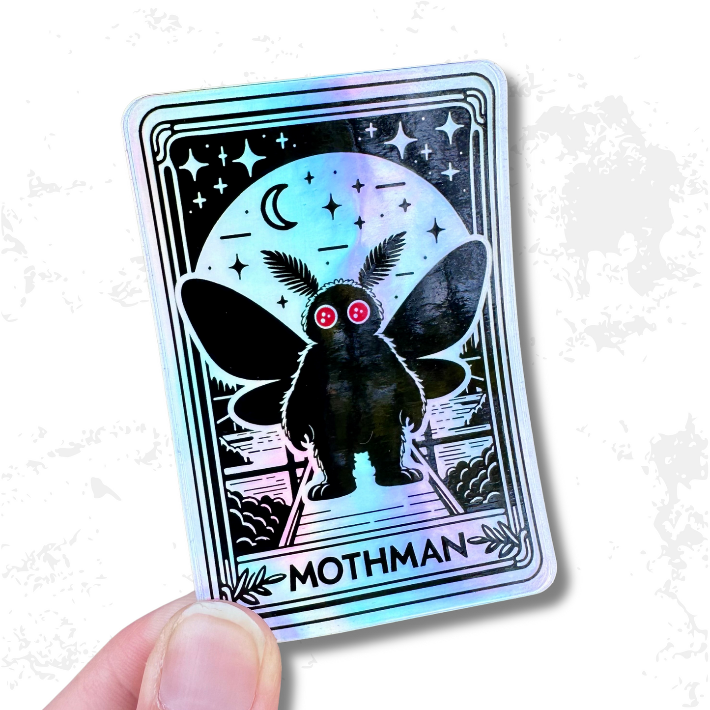 Mothman Tarot Card Holographic Sticker