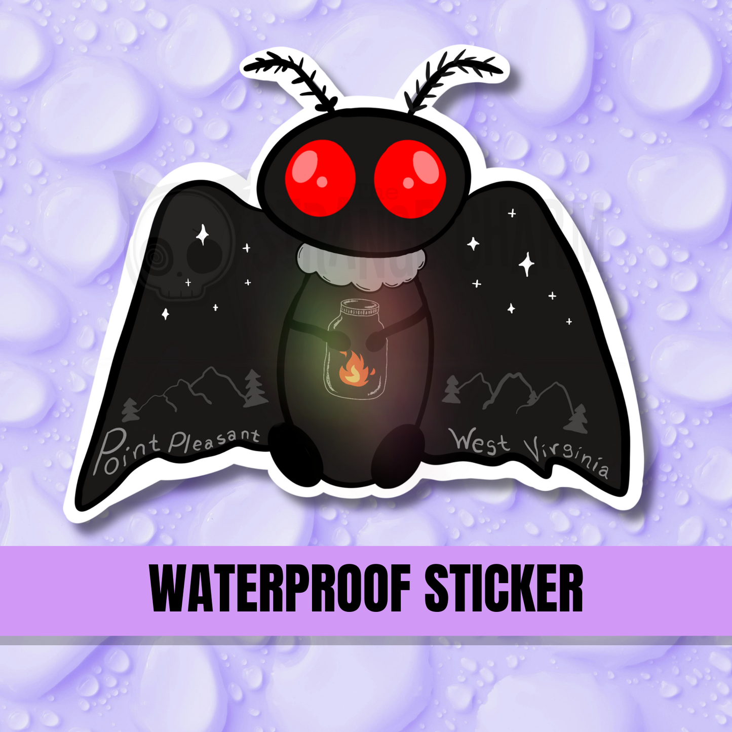 STRANGE CHARM - Mothman with Lantern Sticker