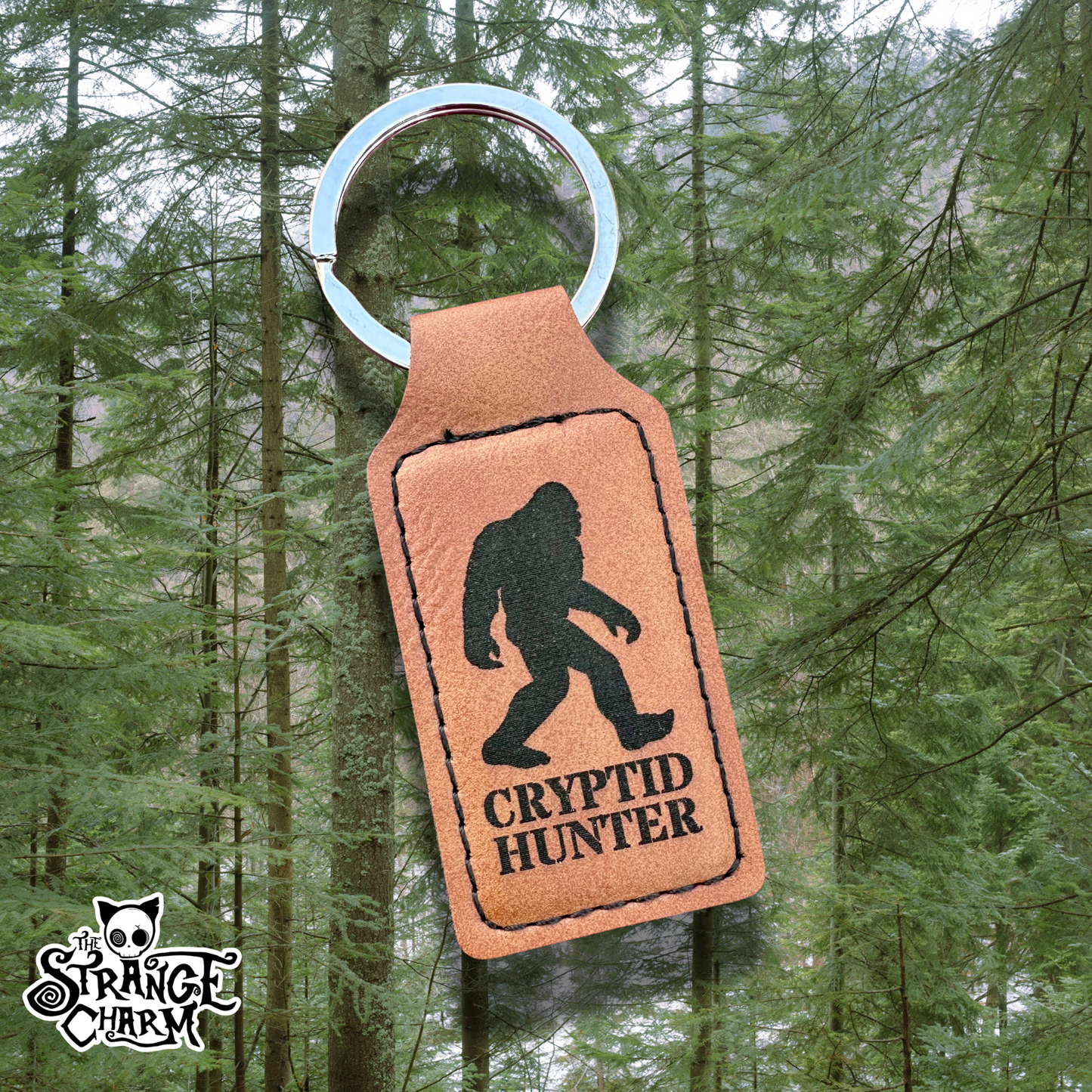 STRANGE CHARM - Bigfoot Leather Keychain