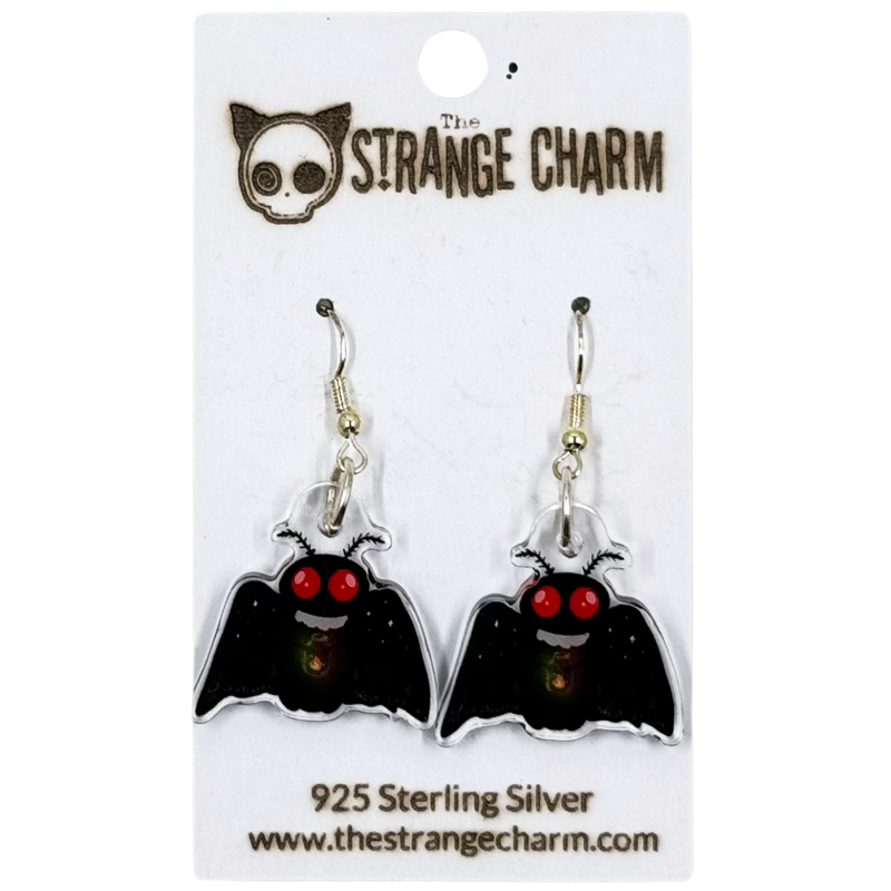 STRANGE CHARM - West Virginia Mothman Acrylic Dangle Earrings