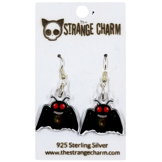 STRANGE CHARM - West Virginia Mothman Acrylic Dangle Earrings