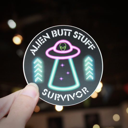 Alien Butt Stuff Survivor Sticker