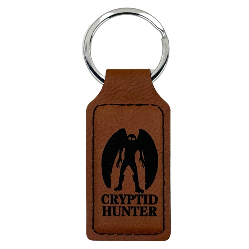 STRANGE CHARM - Mothman Cryptid Hunter Leather Keychain