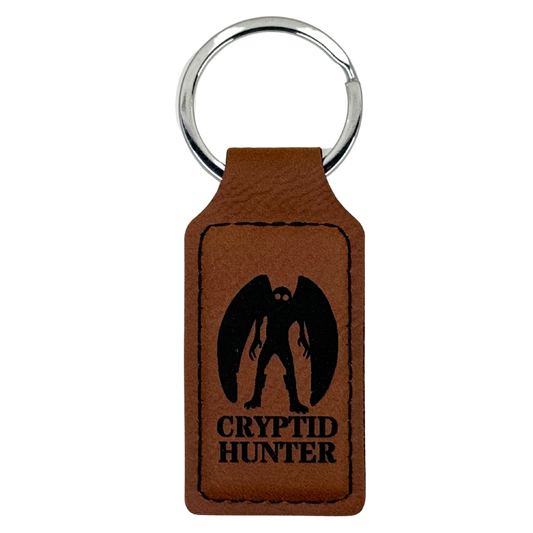 STRANGE CHARM - Mothman Cryptid Hunter Leather Keychain