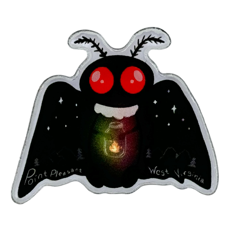 STRANGE CHARM - West Virginia Mothman Lamp Acrylic Pin